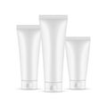 Plastic cosmetic tubes with various sizes Royalty Free Stock Photo